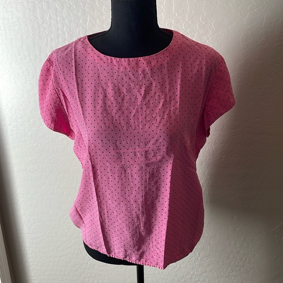 Pink polka dot silk blouse - Picture 1 of 5